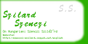 szilard szenczi business card